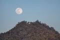 Full Moon Rising Over Tropical Island