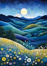 The Full Moon\'s Radiance on the Appalachian Mountains