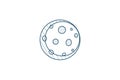 Full Moon, satellite isometric icon. 3d line art technical drawing. Editable stroke vector