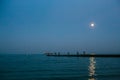 Full moon at sea Royalty Free Stock Photo