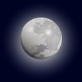 Full moon seen with a telescope. Luna flat icon. Vector