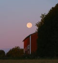 Full Moon Setting by Wisconsin Barn