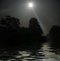 Full Moon Shining Above Water