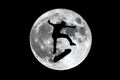 Full moon skater skating Royalty Free Stock Photo