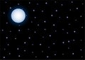 Full Moon and Starry Night Sky on Black Background Royalty Free Stock Photo