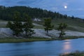 Full Moon Steppe River Mongolia