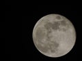 Full moon telescopic closeup shot with visible craters Royalty Free Stock Photo