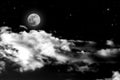 Full Moon Under Cloud