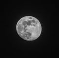 Full moon up close in a black night sky Royalty Free Stock Photo