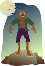 Full moon and werewolf image Royalty Free Stock Photo