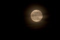 Full Moon with Wispy Clouds in Night Sky Background