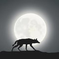 The Full Moon And The Wolf Royalty Free Stock Photo