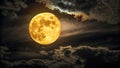 Full MoonYellow MoonNight Sky Royalty Free Stock Photo