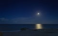 Full Moonrise over the Atlantic Ocean from Palm Beach, Florida Royalty Free Stock Photo