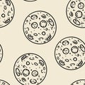 Full moons seamless border pattern. Cute cartoon sketchbook doodles wallpaper. Vector repeatable background tile. Cozy craft