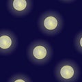 Full moons seamless periodic pattern, astronomy background. Royalty Free Stock Photo
