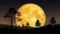 Full MoonYellow MoonNight Sky Royalty Free Stock Photo