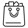Full pack pharmacy icon, outline style