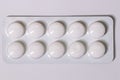 Full Pack of Round White Pills in Blister Pack Royalty Free Stock Photo