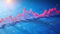 Full page blue grid graph on white Linear data visualization , finance, plotting grid