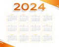 2024 full page monthly calendar template with events or date Royalty Free Stock Photo