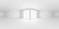 full 360 panorama of empty white hall room without furniture seamless spherical hdri hdr panorama 3d render illustration Royalty Free Stock Photo