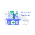 Full pharmacy basket, order medical product, purchase delivery