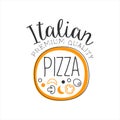 Full Pizza Round Frame Premium Quality Italian Pizza Fast Food Street Cafe Menu Promotion Sign In Simple Hand Drawn Royalty Free Stock Photo