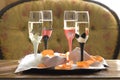 Full playful ornate champagne flutes