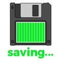 Full progress bar on floppy disk pixel vector illustration Royalty Free Stock Photo