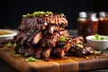 full rack of bbq ribs with a saucy glaze
