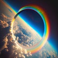 Full rainbow at 30000 feet Royalty Free Stock Photo
