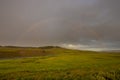 Full Rainbow Over Hayden Valley On Rainy Day Royalty Free Stock Photo