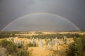 Full rainbow over pinnacles