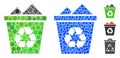 Full Recycle Bin Composition Icon of Round Dots Royalty Free Stock Photo