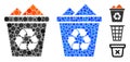 Full Recycle Bin Composition Icon of Spheric Items Royalty Free Stock Photo