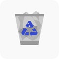 Full recycle bin icon. Trash can. Deleted files. Dustbin.