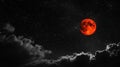 Full Red Moon Night Sky Royalty Free Stock Photo