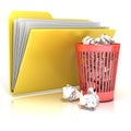 Full red recycle bin folder icon