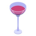 Full red wine glass icon, isometric style Royalty Free Stock Photo