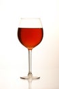 full red wine glass and reflection Royalty Free Stock Photo