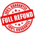 Full refund guarantee rubber stamp