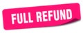 full refund sticker. full refund label