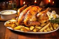 full roasted chicken with hickory smoking chips