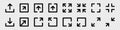 Full Screen, Big Small Size, Expand, Reduce, Minimize, Maximize, Frame Icon Set - Vector Illustrations Isolated On Transparent