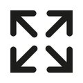 The full screen icon. Arrows symbol. Flat Royalty Free Stock Photo