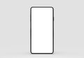 Full screen smart phone mock up isolated on soft gray background