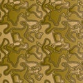 Full Seamless Abstract Pattern Fabric Print. Gold Texture Design for Women Dress Shawl Scarf and Linens.