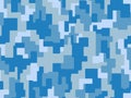 seamless blue gray digital camouflage texture pattern. Usable for Jacket Pants Shirt and Shorts. Army textile fabric print