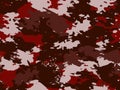 seamless burgundy camouflage texture skin pattern vector for military textile. Usable for Jacket Pants Shirt and Shorts. Royalty Free Stock Photo